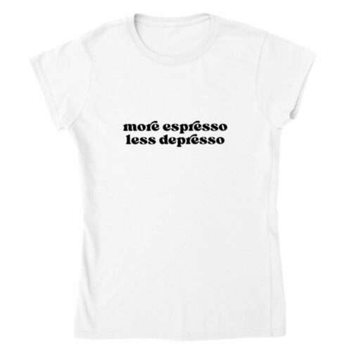 Espresso t-skjorte morsom med trykk
