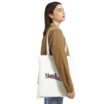 Hawk Tuah girl balenciaga style totebag white hvitt handlenett.